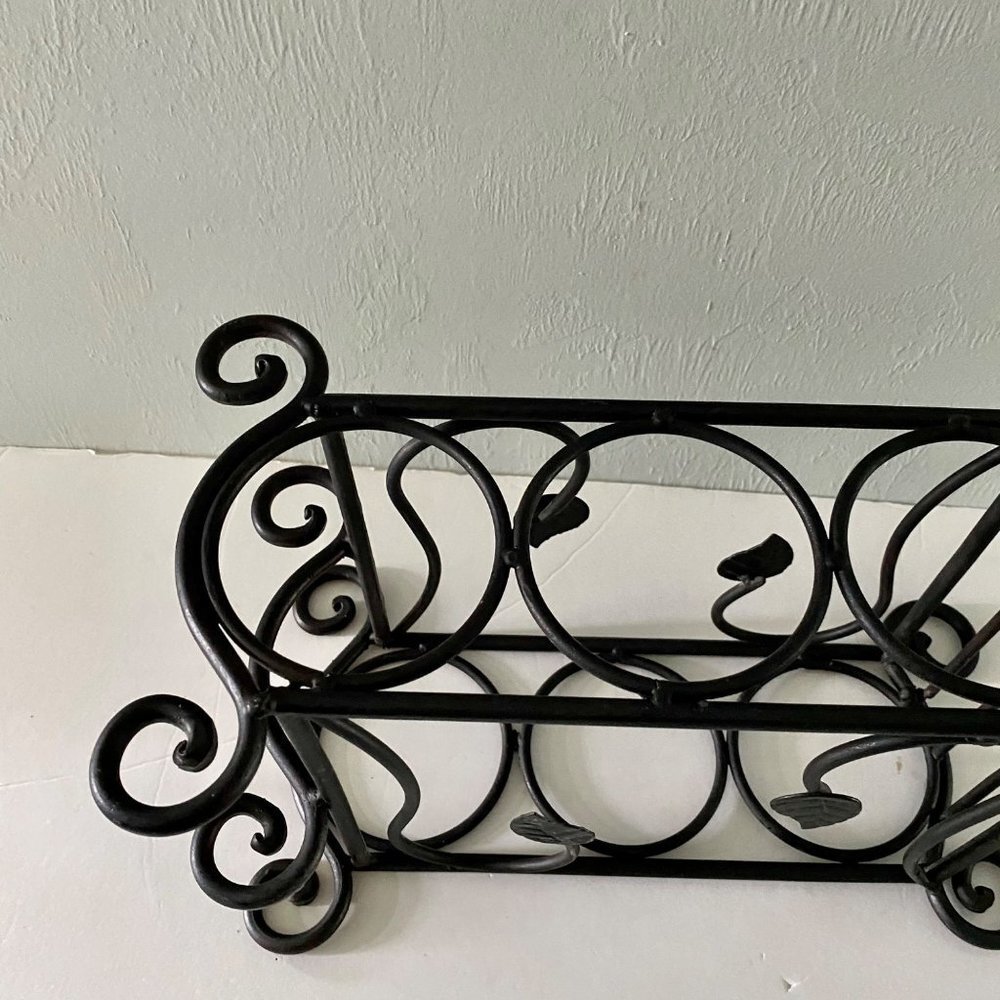Black Metal Wine Rack with Leaves - Picture 13 of 15